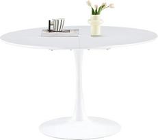 „buybyroom“ modernus apvalus valgomojo stalas, baro stalas, rašomasis stalas, skirtas virtuvei, valgomajam, svetainei ir biurui, 4–6 žmonėms, skersmuo 120 cm, baltas