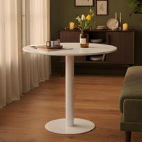 „buybyroom“ apvalus valgomojo stalas, mažas bistro stalas, apvalus valgomojo stalas, tinkamas kaip virtuvės stalas, valgomojo stalas, baro stalas, apvalus, 80 cm, baltas