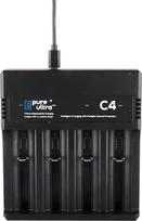 „C4“ akumuliatorių įkroviklis, skirtas 18650, 26650, 14500 ir kitiems modeliams – 4 lizdų, su USB ir LED ekranu, 750 mA / 500 mA, su kabeliu, išorinis ličio jonų akumuliatorių įkroviklis