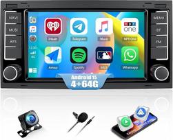 „CAMECHO“ „Android“ automobilių radijas, skirtas „VW Touareg 7L T5 Multivan“ (2004–2011 m.) | Belaidis „CarPlay“, „Android 15“ (4+64GB), 7 colių IPS ekranas, CANBUS, GPS RDS, su AHD galinio vaizdo kamera, valdymas per vairą