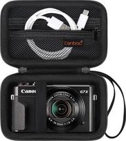 „Canboc“ nešiojimo dėklas, skirtas „Canon PowerShot G7 X Mark II“ / „G7 X Mark III“ / „G5 X Mark II.G7X“ skaitmeniniams fotoaparatams, „Point and Shoot“ tipo vlogų filmavimo fotoaparatų krepšys, užtrauktuku užsegamas tinklinis krepšys, kuriame telpa USB l