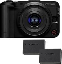 „Canon EOS R50 V“ su „RF-S 14–30 mm F4–6,3 is STM PZ“ objektyvu ir 2 baterijomis (papildomas baterijų rinkinys) – vlogų kamera, suderinama su „Canon RF“ objektyvais, turinio kūrėjų įranga vlogams ir kelionėms, „Bluetooth“
