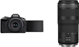 „Canon EOS R50“ sisteminis fotoaparatas + „RF-S 18–45 is STM“ objektyvas – veidrodinis fotoaparatas ir objektyvas „RF 100–400 mm F5.6–8 is USM“ superteleobjektyvas