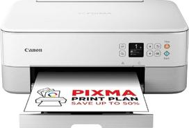 „Canon PIXMA TS5351i“ daugiafunkcinis spausdintuvas „3-in-1“ (spausdintuvas/kopijuoklis/skaitytuvas), „Wi-Fi“, nuotraukos be rėmelių, belaidis spausdinimas ir nuskaitymas per debesiją bei išmanųjį telefoną, dvipusis spausdinimas, antrasis popieriaus padav