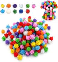 „Carehabi“ spalvoti blizgūs pomponai rankdarbiams, 500 vnt. pakuotė, 15 mm mini pomponai su blizgučiais, skirti savarankiškiems rankdarbiams, Velykų ir Kalėdų dekoracijoms