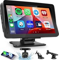 „CarPlay“ ekranas automobiliui, 7 colių IPS jutiklinis automobilinis ekranas su belaidžiu „CarPlay“ ir „Android Auto“, „Hodozzy“ nešiojamasis automobilinis radijas su „Bluetooth“, „MirrorLink“, atbulinės eigos kamera, palaiko AUX/FM/TF/navigaciją