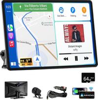 „CarPlay“ ekranas, suderinamas su „CarPlay“ ir „Android Auto“, 11,3 colių jutiklinis „Android Auto“ ekranas, nešiojami automobilių radijo imtuvai, „CarPlay“ ekranas su „Siri“ ir „Google“, vaizdo registratorius, navigacija, „Bluetooth“, „MirrorLink“