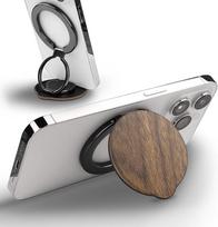 „Carveit“ magnetinis medinis mobiliojo telefono žiedinis laikiklis, 360° pasukamas mobiliojo telefono laikiklis, skirtas „MagSafe“, reguliuojamas piršto laikiklis, suderinamas su „iPhone 15 Plus“/„14 Pro Max“/„13 mini“, Paprastas riešutmedžio medis | Magn