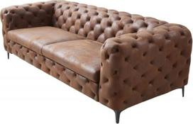 „Casa Padrino“ Chesterfield svetainės sofa, antikinė ruda, 240 x 97 x aukštis 73 cm – Chesterfield svetainės baldai