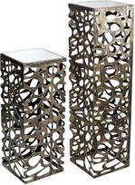 „Casablanca Ellis“ kolona iš stiklo ir metalo – bronzos spalvos – senovinio stiliaus apdaila – matinė – satininė – aukštis 70 cm x plotis 27 cm – dekoratyvinė kolona