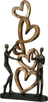 „Casablanca“ skulptūra „Heart on Heart“, dekoratyvinė figūra iš bronzos, aukso ir dervos, skirta svetainės ar biuro dekoravimui, aukštis 41 cm x plotis 21 cm – šiuolaikinės skulptūros: pora, meilė, vestuvės
