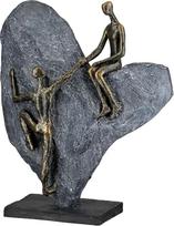 „Casablanca“ skulptūra „Akmens širdis“, dekoratyvinė figūra iš bronzos, pilkos spalvos, dervos statulėlė, skirta svetainės ar biuro dekoravimui, aukštis 29,7 cm x plotis 9,7 cm – šiuolaikinės skulptūros: pora, meilė, vestuvės, Valentino diena