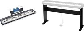 „Casio“ CDP-S110BK skaitmeninis pianinas, juodos spalvos, su 88 sveriamosiomis klavišais ir „CS-46P“ pagrindiniu stovu, skirtas „Casio“ CDP-S100 ir CDP-S350 modeliams