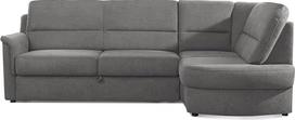 „Cavadore Paris“ kampinė sofa su spyruokliniu užpildu / Maža L formos sofa su pufu / 243 x 87 x 155 / Pilka