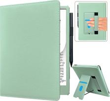 „Caweet“ dėklas, skirtas „Pocketbook InkPad One“ 10,3 colių (2026 m. modelis), aukščiausios kokybės PU odinis dėklas su atlenkiamu stovu, kortelių skyreliu ir rankos dirželiu – žalias