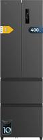 „Cecotec“ „Combi“ šaldytuvas „Inox“ su prancūziškomis durimis, 4 durys, tamsus, 400 l, „Bolero CoolMarket Combi F2D 400 Dark E Class E“, tamsus 4-duris šaldytuvas, „NoFrost“, inverterinis variklis, greito aušinimo funkcijos