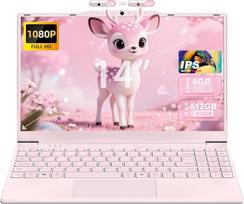 „Celeron N5100“ nešiojamasis kompiuteris, 14 colių, rožinis, 8GB DDR4 RAM (iki 32GB), 256GB NVMe SSD, skaitmeninė klaviatūra, IPS FHD ekranas, internetinė kamera, 180° atverčiamas ekranas, „Wi-Fi“, USB 3.0, itin nešiojamas nešiojamasis kompiuteris, ski