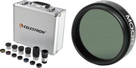 „Celestron“ 94303 okuliarų ir filtrų rinkinys – 14 dalių teleskopo priedų rinkinys ir 94119-A 1,25 colio Mėnulio filtras