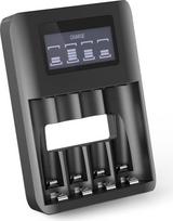 „CELLONIC“ USB baterijų įkroviklis, greitasis AAA ir AA baterijų įkroviklis, 4 baterijoms, 4 lizdų įkroviklis, skirtas AA ir AAA baterijoms, vieno lizdo baterijų įkroviklis, LR03, LR6