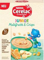 „CERELAC Junior Multifruit & Crisps“ grūdų košė, skirta vaikams nuo 12 mėnesių, 1 pakuotė (1 x 200 g)