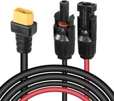 „CERRXIAN“ 6 pėdų saulės energijos jungties į XT60 adapterį prailginimo kabelis, 14 AWG XT60 kištukas – saulės baterijos maitinimo kabelis, skirtas akumuliatoriui, kemperiui, nešiojamajai saulės energijos stočiai (kištukas)