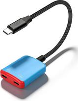 „CERRXIAN“ AR akinių adapteris, USB-C kištukas į dvigubą USB-C lizdą skirstytuvas, 100 W PD greitasis įkrovimas, 8K@60Hz vaizdo išvestis, skirta AR akiniams, „Steam Deck“, „ROG Ally“, „Switch“, telefonams, planšetėms ir nešiojamiesiems kompiuteriams