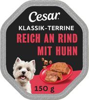 „Cesar“ šlapias šunų maistas „Classic“ su sultinga jautiena ir kepenėlėmis, 14 dubenėlių (14 x 150 g)