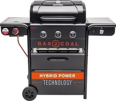 „Char-Broil“ dujinis ir hibridinis grilis „Gas2Coal Special Edition“ su 3 degikliais, anglies dubeniu ir 900 °C kaitinimo degikliu