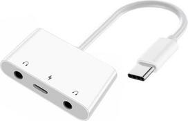 „Chenyang“ 3-in-1 USB-C į 2 x 3,5 mm garso (AUX) ir mikrofono jungtis su garso plokštės adapteriu ir 15 W PD įkrovimu, skirtas nešiojamiesiems kompiuteriams, planšetėms ir telefonams