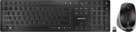 „CHERRY DW 9500“ plonas belaidis klaviatūros ir pelės rinkinys, belgų klavišų išdėstymas (AZERTY), „Bluetooth“ arba 2,4 GHz radijo ryšys, ergonomiška pelė dešiniarankiams, juoda/pilka