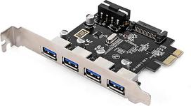„Chenyang“ PCI Express plėtimo plokštės adapteris su 4 prievadų koncentratoriumi (HUB), PCI-E į USB 3.0, skirtas pagrindinei plokštei