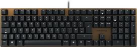 „CHERRY KC 200 MX“ mechaninė biuro klaviatūra su anoduotu metaliniu skydeliu, JK išdėstymu (QWERTY), laidinė, su „MX2A Silent RED“ jungikliais, juoda/bronzinė