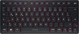 „Cherry KW 9200“ mini kompaktiška klaviatūra, skirta keliems įrenginiams, DE QWERTZ, juoda