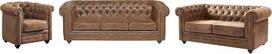 „Chesterfield“ 3+2+1 sofų komplektas iš mikropluošto, senovinio stiliaus