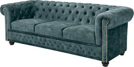 „Chesterfield“ trisėdė sofa, 205 cm, benzino ir aukso spalvų aksomas, spyruoklinis vidus, kniedės | Kišeninės spyruoklės, apsiuvimas su sagomis, kniedės, apvali apdaila, angliškas stilius, lengva priežiūra