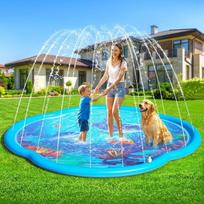 „ChlorBlu Splash Pad“, 186 cm purkštuvinis baseinas – vandens žaislas vaikams ir šunims, purkštuvinis kilimėlis su neslystančia danga, „Sea World“ vandens žaidimų aikštelė, vasarinis sodo vandens žaislas vaikams ir augintiniams