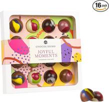 „Chocolissimo“ rankų darbo šokoladiniai saldainiai, 176 g, belgiškas šokoladas, vaisių ir gėlių skonio, 16 vnt. pakuotė, šviežiai pagaminti (16 saldainių)