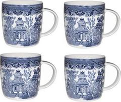 „Churchill Blue Willow“ puodeliai, 11 oz (4 vnt. rinkinys)