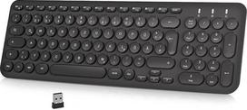 „cimetech“ belaidė klaviatūra, itin plona, vokiška „QWERTZ“ išdėstymo klaviatūra, įkraunama, su USB jungtimi, 2,4 GHz dažnio belaidė klaviatūra su multimedijos klavišais, suderinama su asmeniniu kompiuteriu, kompiuteriu, nešiojamuoju kompiuteriu, „Windows