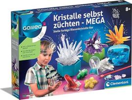 „Clementoni“, 59130 „Galileo Science“, „Crystals“, „Self Grow Mega“, eksperimentų rinkinys 8 metų vaikams, spalvingi eksperimentai vaikų kambariui