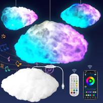 „Cloud“ LED šviestuvai miegamajam, kuriuos galima surinkti pačiam, įvairiaspalvis kūrybinis naktinio apšvietimo rinkinys, sinchronizavimas su muzika ir valdymas per programėlę, RGB su IC nuotolinio valdymo pultu – stilingiausias lubų dekoras kambariui, na
