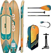 „Coasto“ – pripučiama SUP stovinčiojo irklavimo lenta „Coasto Flip 11'5“ – PB-CFLIP115 – 348 x 81 x 15 cm, „Dropstitch“ audinys – pilnas komplektas: irklas, saugos virvė, siurblys, nešimo krepšys – Iki 150 kg – Oranžinė