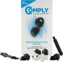 „Comply“ 3 poros juodų putų antgalių „Apple AirPods Pro“ 3.0, dideli – puiki triukšmo izoliacija, didesnis komfortas, patikimas tvirtinimas, valymo ir antgalių nuėmimo įrankis, įtrauktas į komplektą
