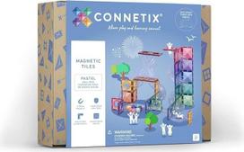 „CONNETIX“ magnetiniai konstruktoriaus blokeliai „Pastel Ball Run“, 80 vnt. rinkinys