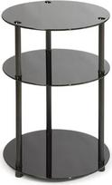 „Convenience Concepts Designs2Go“ „Midnight Classic“ 3-pakopinis apvalus stiklinis pagalbinis staliukas, juodas stiklas