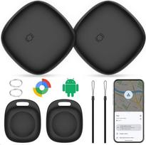 „CooAoo“ „Android Tracker Tag“ raktų sekiklis (tik „Android“) suderinamas su „Google Find Hub“, „Bluetooth Tracker Tag“, „Air Tracker“ – daiktų ieškiklis raktams, piniginėms, lagaminams ir krepšiams (2 vnt., juodos spalvos)