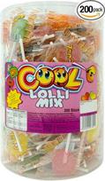 „Cool Lolli Mix“ – 200 atskirai supakuotų įvairių skonių saldainių ant pagaliuko, uždaroma skardinė, 1 kg
