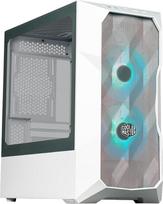 „Cooler Master“ TD300 Mesh White kompiuterio korpusas – „Mini Tower“ tipo korpusas, skirtas „Micro-ATX“ ir „Mini-ITX“ plokštėms, užtikrinantis didelį oro srautą, su 2 vnt. 120 mm ARGB ventiliatoriais, grūdinto stiklo šoniniu skydeliu, nuimamu dangčiu ir A