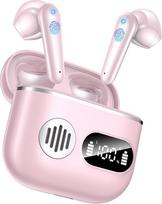 „CoolJumper 2026 Ultimate“ „Bluetooth“ V6.1 ausinės, dvigubas LED ekranas, „mini-in-ear“ dizainas, gilus ir išraiškingas bosas, 48 val. grojimo laikas, IP7 atsparumas vandeniui, rožinė spalva