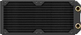 „Corsair Hydro X“ serijos XR5 240 mm NEO radiatorius vandens aušinimui – variniai kanalai – pritaikytas tyliam veikimui – 2 × 120 mm ventiliatorių tvirtinimo vietos – G1/4" sriegis – juodos spalvos